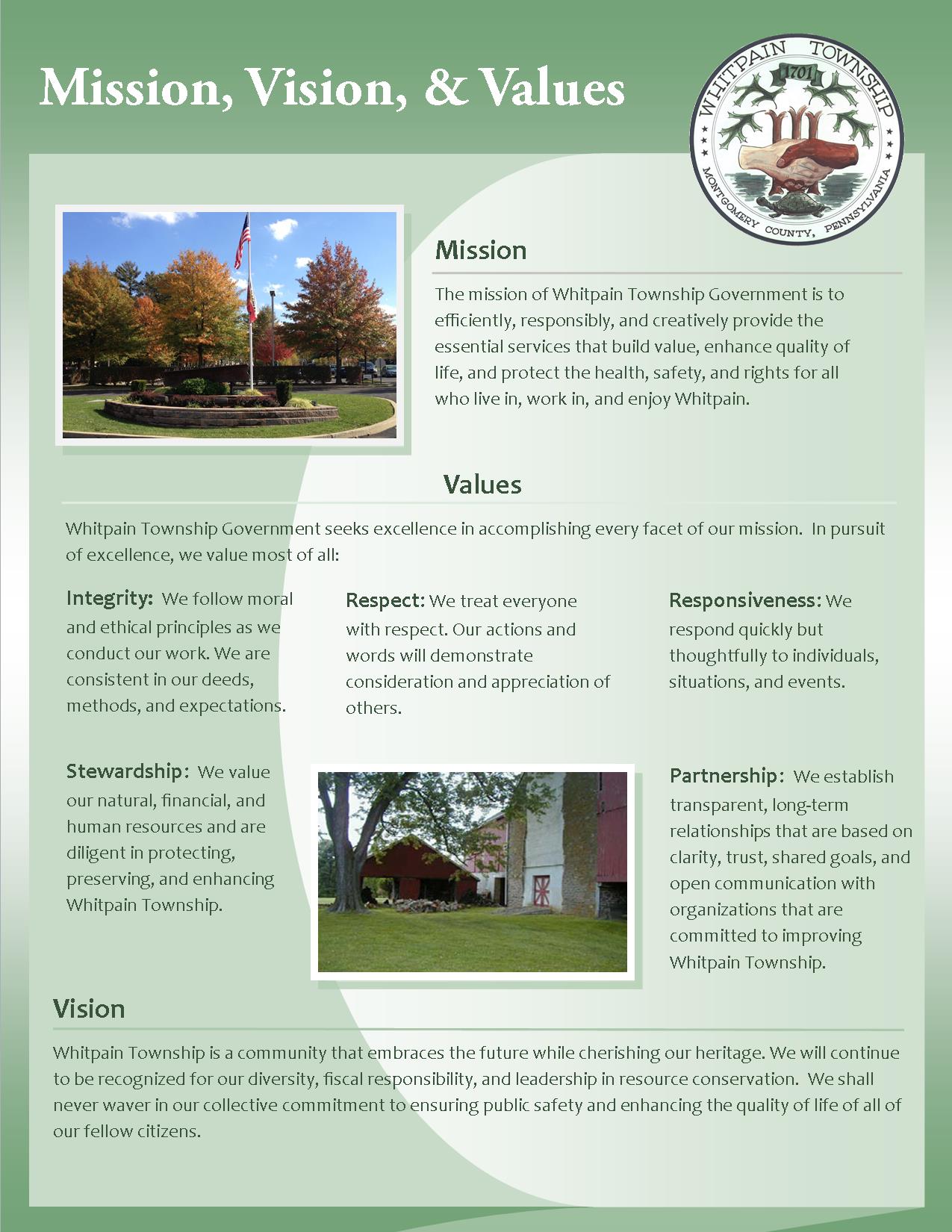 Mission Vision Values Statement